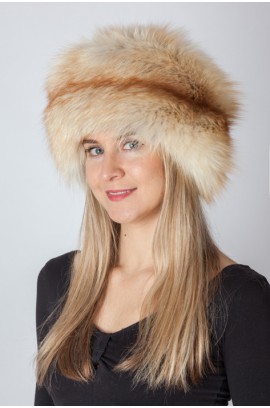 Platinum gold fox fur hat